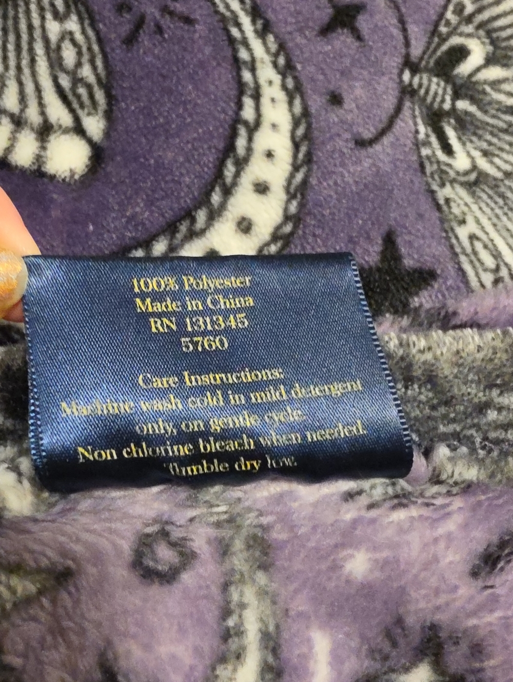 Rachel Roy Moon Stars Moths Blanket - Picture 5 of 5